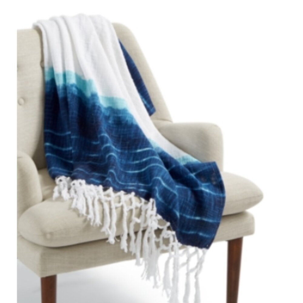 Lacourte Shibori Cotton 50 X 60 Throw - Blue